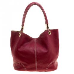 Pre Owned Lancel Red Leather French Flair Tote