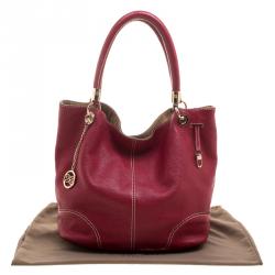 Pre Owned Lancel Red Leather French Flair Tote