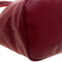 Pre Owned Lancel Red Leather French Flair Tote