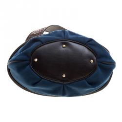 Lancel Blue Suede Le Brigitte Bardot Bucket Bag