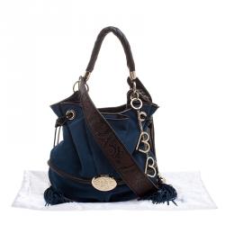 Lancel Blue Suede Le Brigitte Bardot Bucket Bag