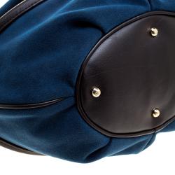 Lancel Blue Suede Le Brigitte Bardot Bucket Bag