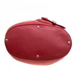 Lancel Red Leather Premiere Flirt Bucket Shoulder Bag