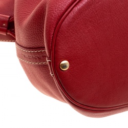 Lancel Red Leather Premiere Flirt Bucket Shoulder Bag