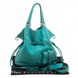 Pre Owned Lancel Green Leather Premiere Flirt Bucket Shoulder Bag