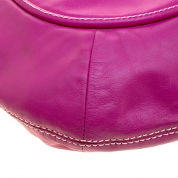 Lancel Fuchsia Leather Delice Hobo