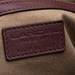 Lancel Burgundy Leather Drawstring Bucket Tote
