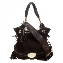 Pre Owned Lancel Brown Suede and Leather Le Brigitte Bardot Hobo