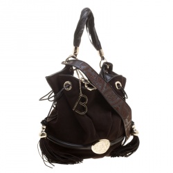 Pre Owned Lancel Brown Suede and Leather Le Brigitte Bardot Hobo