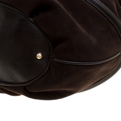 Pre Owned Lancel Brown Suede and Leather Le Brigitte Bardot Hobo