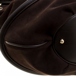 Pre Owned Lancel Brown Suede and Leather Le Brigitte Bardot Hobo