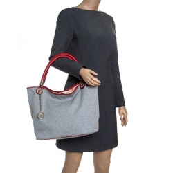 Pre Owned Lancel Grey Fabric French Flair Tote