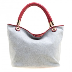 Pre Owned Lancel Grey Fabric French Flair Tote