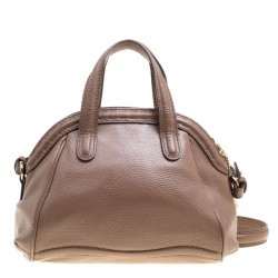 Pre Owned Lancel Brown Leather La Charmeuse Top Handle Bag