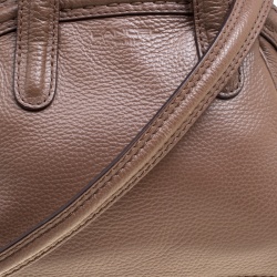 Pre Owned Lancel Brown Leather La Charmeuse Top Handle Bag