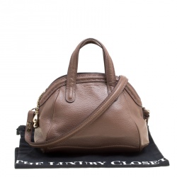 Pre Owned Lancel Brown Leather La Charmeuse Top Handle Bag