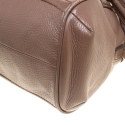 Pre Owned Lancel Brown Leather La Charmeuse Top Handle Bag