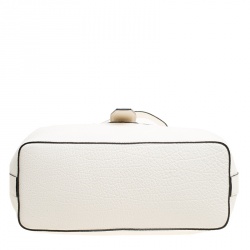 Lancel Off White Grained Leather Medium Charlie De Lancel Top Handle Bag