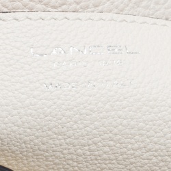 Lancel Off White Grained Leather Medium Charlie De Lancel Top Handle Bag