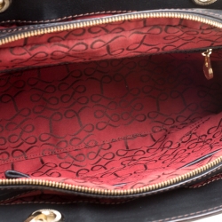 Pre Owned Lancel Black Leather Pleated Satchel