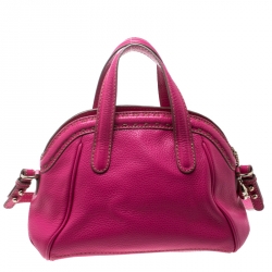 Lancel Pink Leather La Charmeuse Top Handle Bag