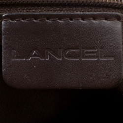 Lancel Dark Blue Lizard and Leather Shoulder Bag
