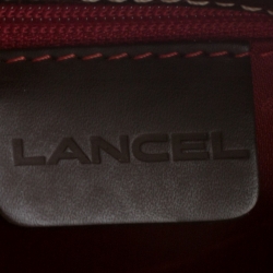 Lancel Brown Lizard Embossed Leather Tote