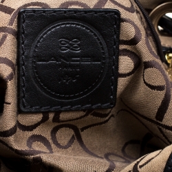 Lancel Black Croc Embossed Leather Premier Flirt Bucket Bag