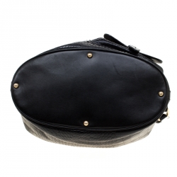Lancel Black Croc Embossed Leather Premier Flirt Bucket Bag