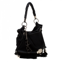 Pre Owned Lancel Black Fabric and Leather Le Brigitte Bardot Hobo