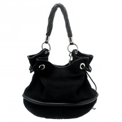 Pre Owned Lancel Black Fabric and Leather Le Brigitte Bardot Hobo