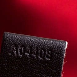 Pre Owned Lancel Red/Brown Nylon and Leather Drawstring Hobo