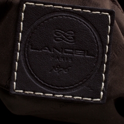 Pre Owned Lancel Red/Brown Nylon and Leather Drawstring Hobo