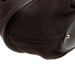 Lancel Brown Fabric and Leather Le Brigitte Bardot Hobo