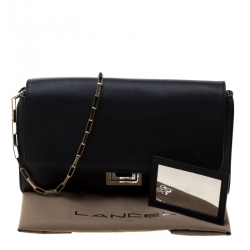Pre Owned Lancel Black Leather Varenne Shoulder Bag