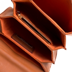 Lancel Brown Daligramme Leather Crossbody Bag