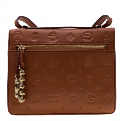 Lancel Brown Daligramme Leather Crossbody Bag