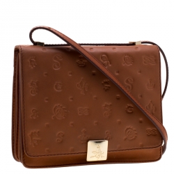 Lancel Brown Daligramme Leather Crossbody Bag