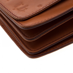 Lancel Brown Daligramme Leather Crossbody Bag