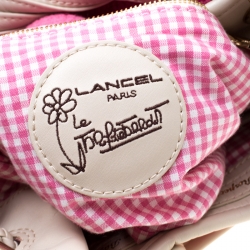 Pre Owned Lancel Pink/Beige Fabric and Leather Le Brigitte Bardot Hobo