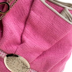 Pre Owned Lancel Pink/Beige Fabric and Leather Le Brigitte Bardot Hobo