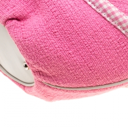 Pre Owned Lancel Pink/Beige Fabric and Leather Le Brigitte Bardot Hobo