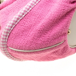 Pre Owned Lancel Pink/Beige Fabric and Leather Le Brigitte Bardot Hobo