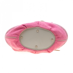 Pre Owned Lancel Pink/Beige Fabric and Leather Le Brigitte Bardot Hobo