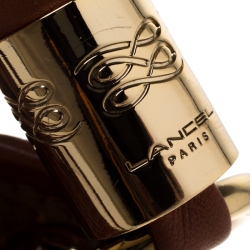 Pre Owned Lancel Brown Leather Perforated Shopper Tote