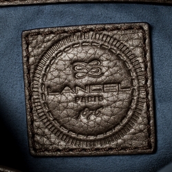 Pre Owned Lancel Dark Khaki Leather Premier Flirt Bucket Bag