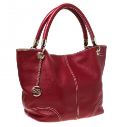 Pre Owned Lancel Red Leather French Flair Tote