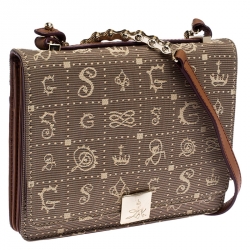 Pre Owned Lancel Brown Canvas Dalidol Shoulder Bag