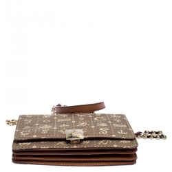 Pre Owned Lancel Brown Canvas Dalidol Shoulder Bag