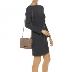 Pre Owned Lancel Brown Canvas Dalidol Shoulder Bag